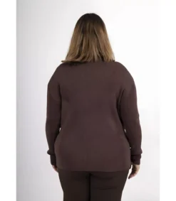 Hersecret AmyClo ruskea neule strassikauluksella (plus size)