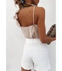 LC Beige röyhelökoristeinen toppi