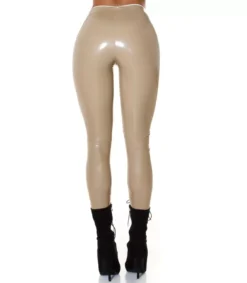 Koucla Beiget latex look housut vetoketjulla
