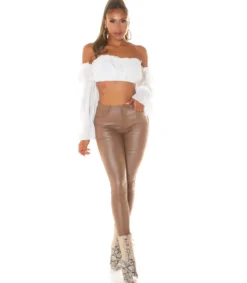 Koucla Cappuccinot basic taskulliset push up -tekonahkahousut