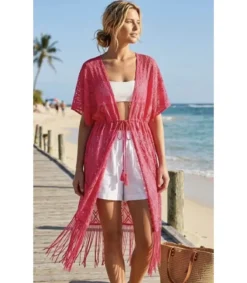 Hersecret CiCi neonpinkki pitsikimono hapsuilla