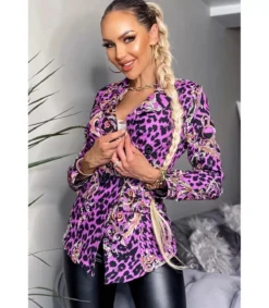 CW Aia violetti leoprinttikuvioinen bleieri