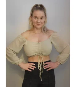 CW Cirilla beige off-shoulder latinapaita