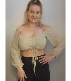 CW Cirilla beige off-shoulder latinapaita