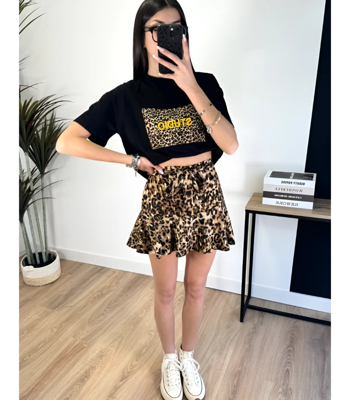 Hersecret Elena Z leopardikuvioinen shortsihame