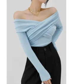 Elle Style Fanny vaaleansininen pitkähihainen paita