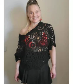Elle Style Hena musta virkattu paita