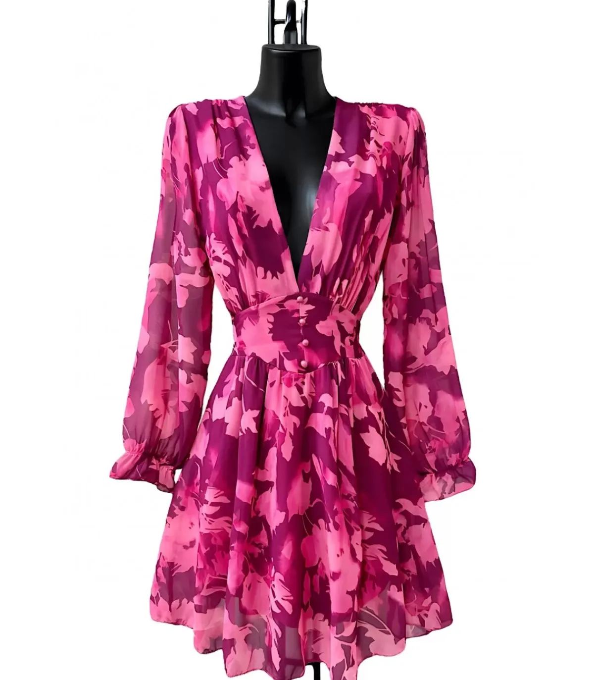 Elle Style Juliette mauve kukkakuvioinen mekko helminapeilla
