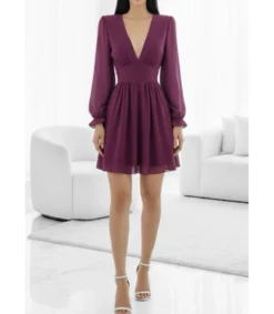 Elle Style Juliette mauve mekko helminapeilla