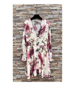 Hersecret Elle Style Juliette valkoinen kukkakuvioinen mekko helminapeilla