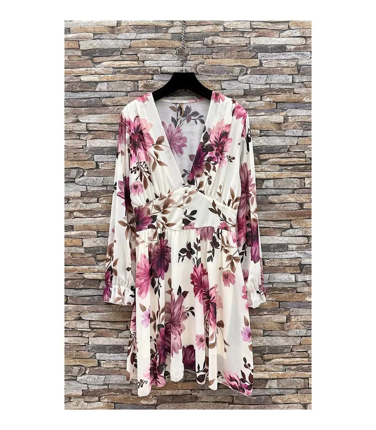 Hersecret Elle Style Juliette valkoinen kukkakuvioinen mekko helminapeilla