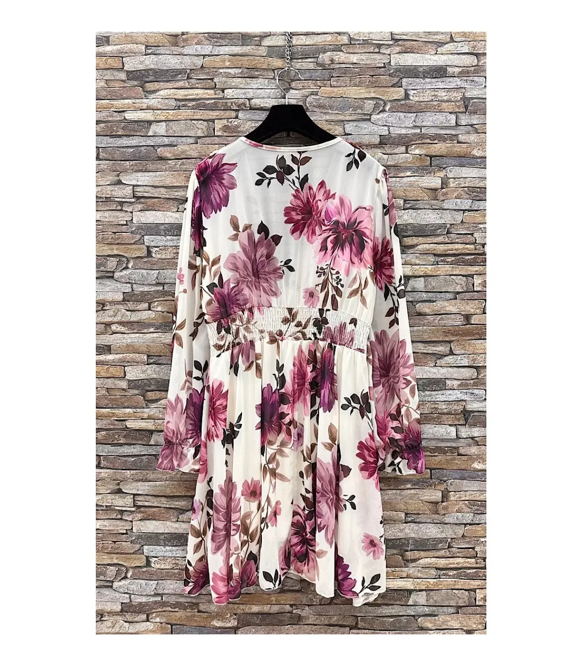 Hersecret Elle Style Juliette valkoinen kukkakuvioinen mekko helminapeilla