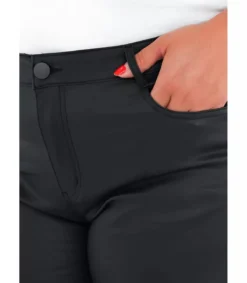 Hersecret G-smack mustat tekonahkahousut (plus size)