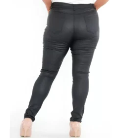 Hersecret G-smack mustat tekonahkahousut (plus size)