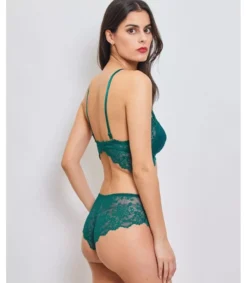 Hersecret Inoo vihreä pitsinen alusasusetti remmeillä