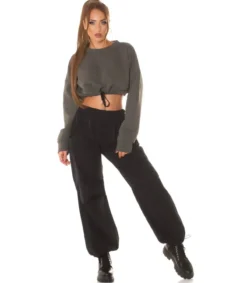 Hersecret Khaki crop collegepaita nauhoilla