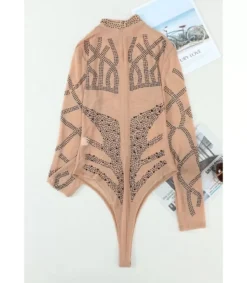 LC Khaki pitkähihainen strassikoristeinen esh-body