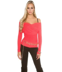 Koucla koralli off-shoulder wrap-neule