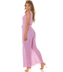 Koucla lila vekkilahkeinen v-jumpsuit vyöllä