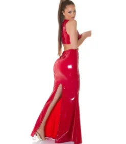 Koucla lyhyt latex look toppi punainen