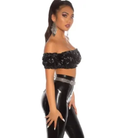 Koucla musta latex look latinapaita