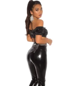 Koucla musta latex look latinapaita