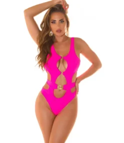 Koucla neonpinkki cut out -uiapuku koriteia