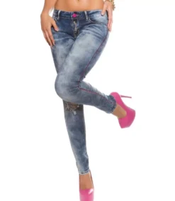 Koucla pinkkisaumaiset revityt push up -farkut