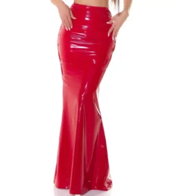 Koucla punainen latex look makihame halkiolla