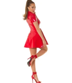 Koucla punainen lyhythihainen latex look kater-ekko