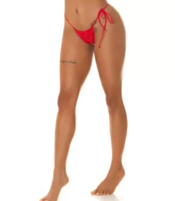 Koucla punaiset latex look bikinihousut