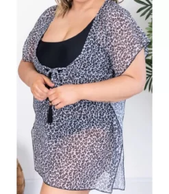LC Leokuvioinen rantatunika (plus size)