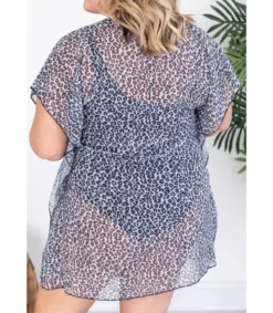 LC Leokuvioinen rantatunika (plus size)