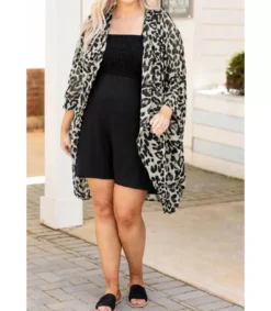 LC Leopardikuvioinen kimono (plus size)
