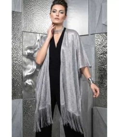 Hersecret MARCO kimaltava hopeinen kimono hapsuilla