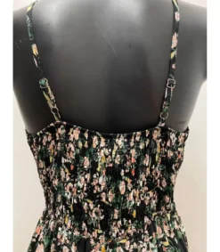 Hersecret MD musta kukkakuvioinen kesämekko