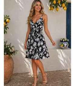 Hersecret Miss Sara mustavalkoinen v-kesämekko