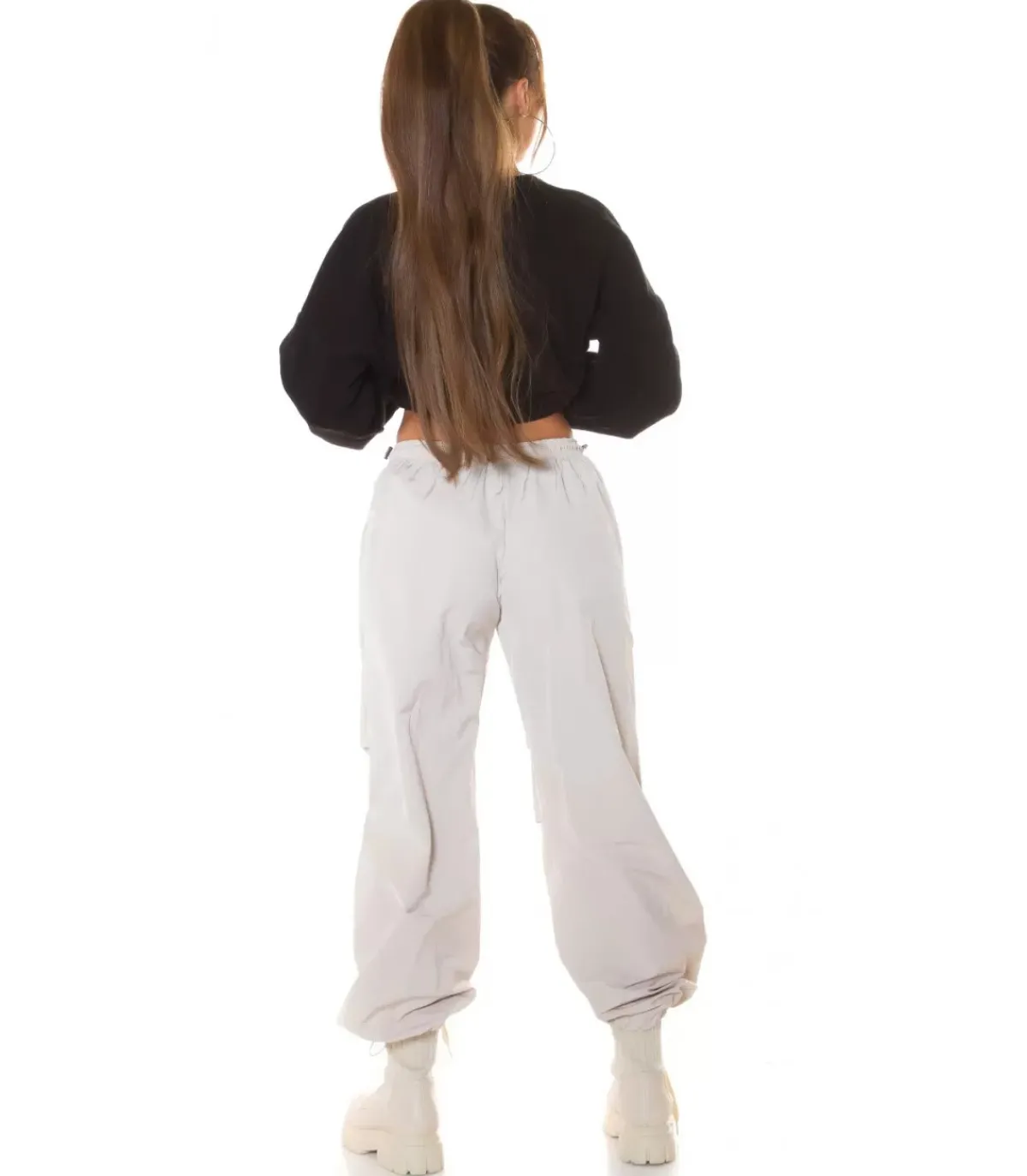 Hersecret Musta crop collegepaita nauhoilla