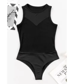 LC Musta hihaton body mesh pääntiellä