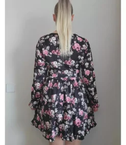 LC Muta kukkakuvioinen pitkähihainen wrap-ook v-mekko