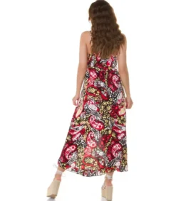 Koucla Musta kuviollinen high low v-kesämekko