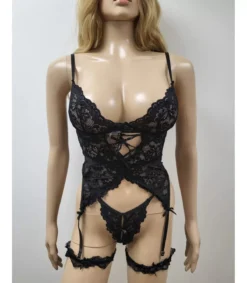 Hersecret usta pitsinen sukkanauhaliivisetti nyöreillä