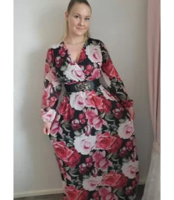 Hersecret Musta ruusukoristeellinen vyötärövyö
