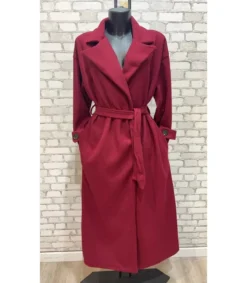 Hersecret My Style viininpunainen trenssitakki vyöllä