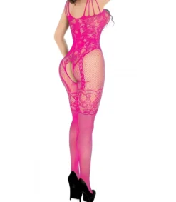 Hersecret Pinkki pitsinen verkkoasu sukilla