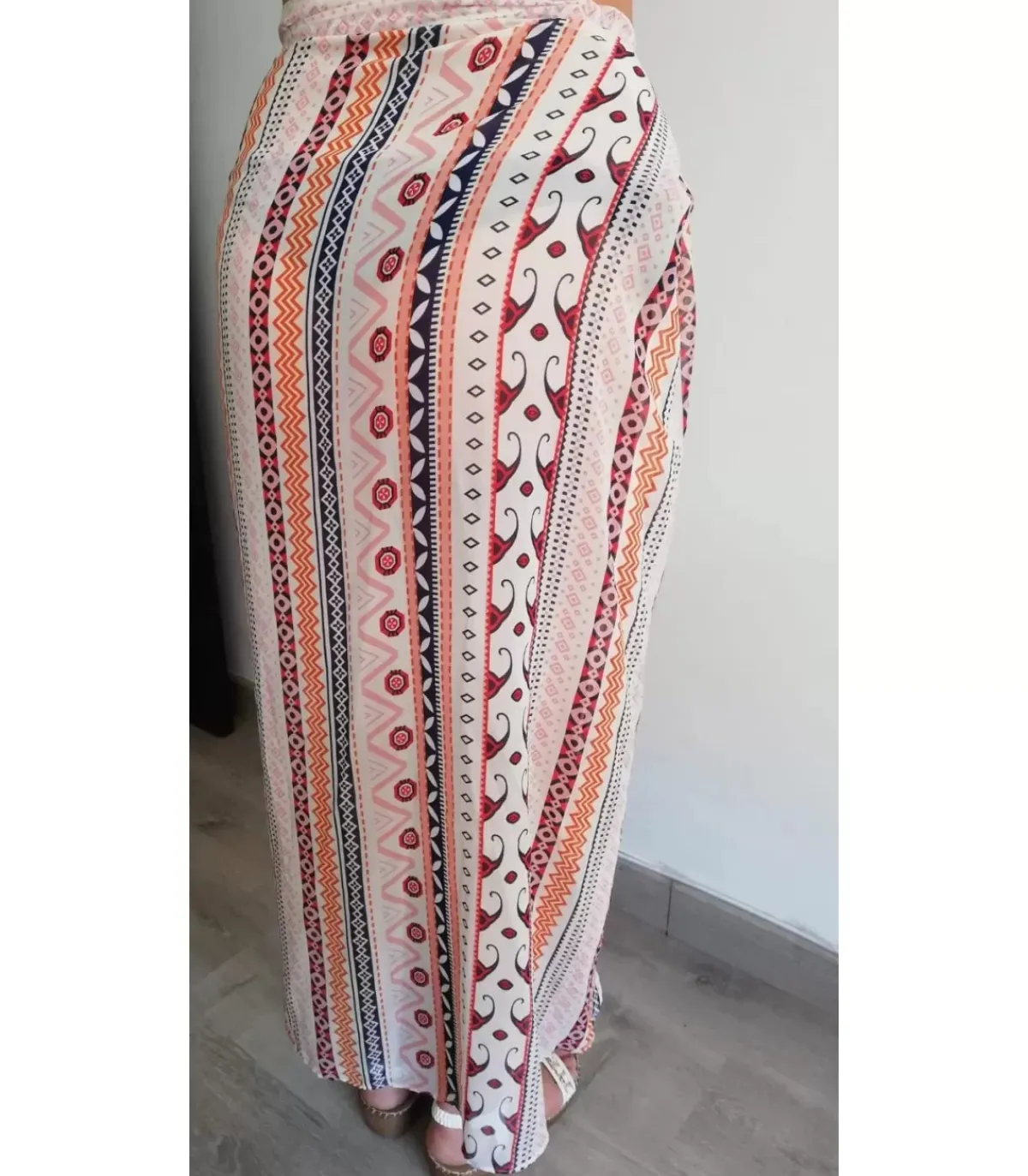 LC Printtikuvioinen wrap-maksirantahame