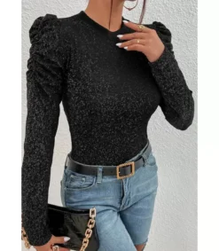 LC Puhvihihainen muta glitterpaita