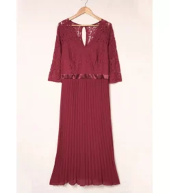 LC Punainen pitsikoristeinen vekkijuhlamekko (plus size)