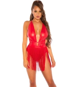 Koucla Punainen wetlook v-body hapsuilla