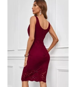 LC Punainen wrap-look v-pitiekko